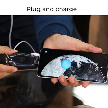 Emergency Keychain Power Bank with Free Bluetooth Earphone & Digital Watch