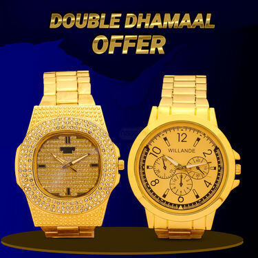 Austrian Diamond Watch + Golden Watch B1G1 - (2MW11)